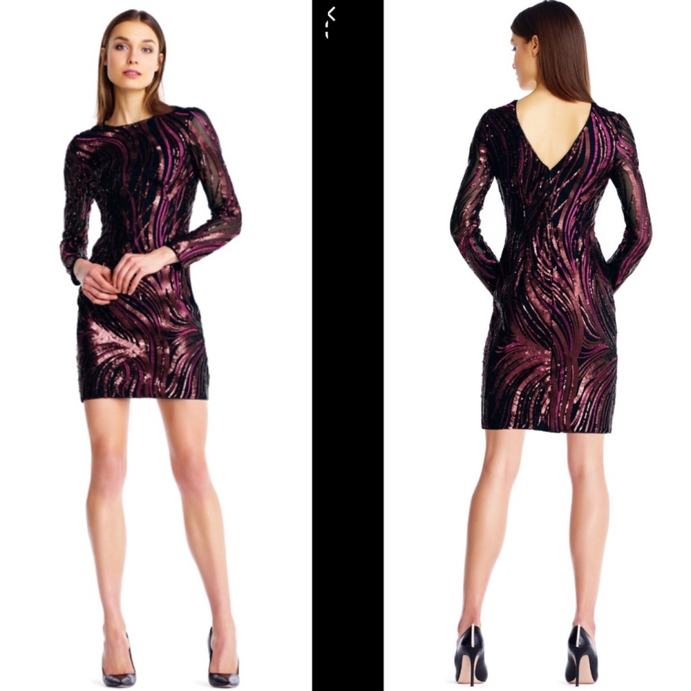 Aidan Mattox sequin ribbon sheath Dress